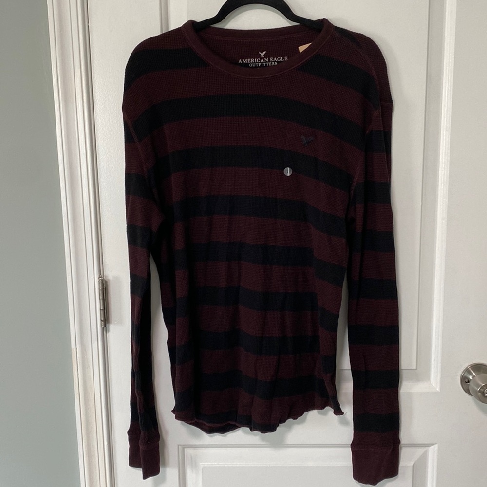 American eagle mens waffle knit long sleeve size L